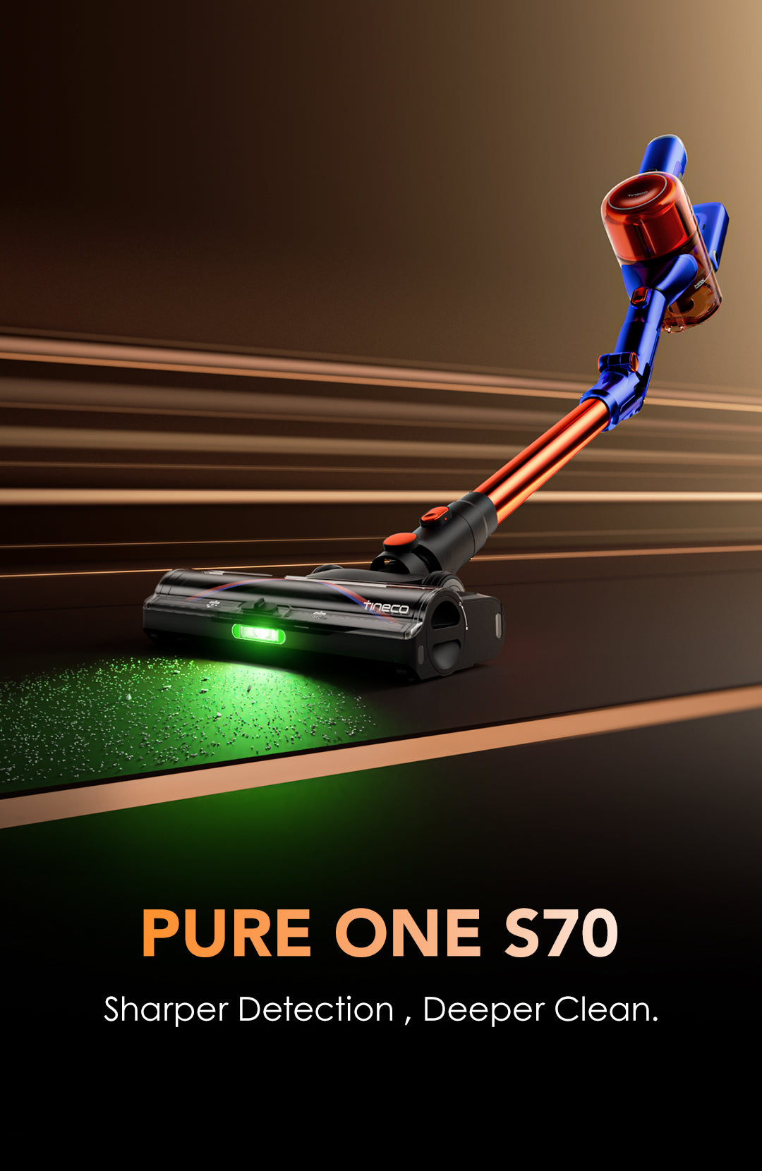 Tineco PURE ONE S70 Pro Cordless Vacuum cleaner, best vacuum for pet hair, tineco vacuum, handheld vacuum, best cordless vacuum for pet hair
Sharper Detection, Deeper Clean