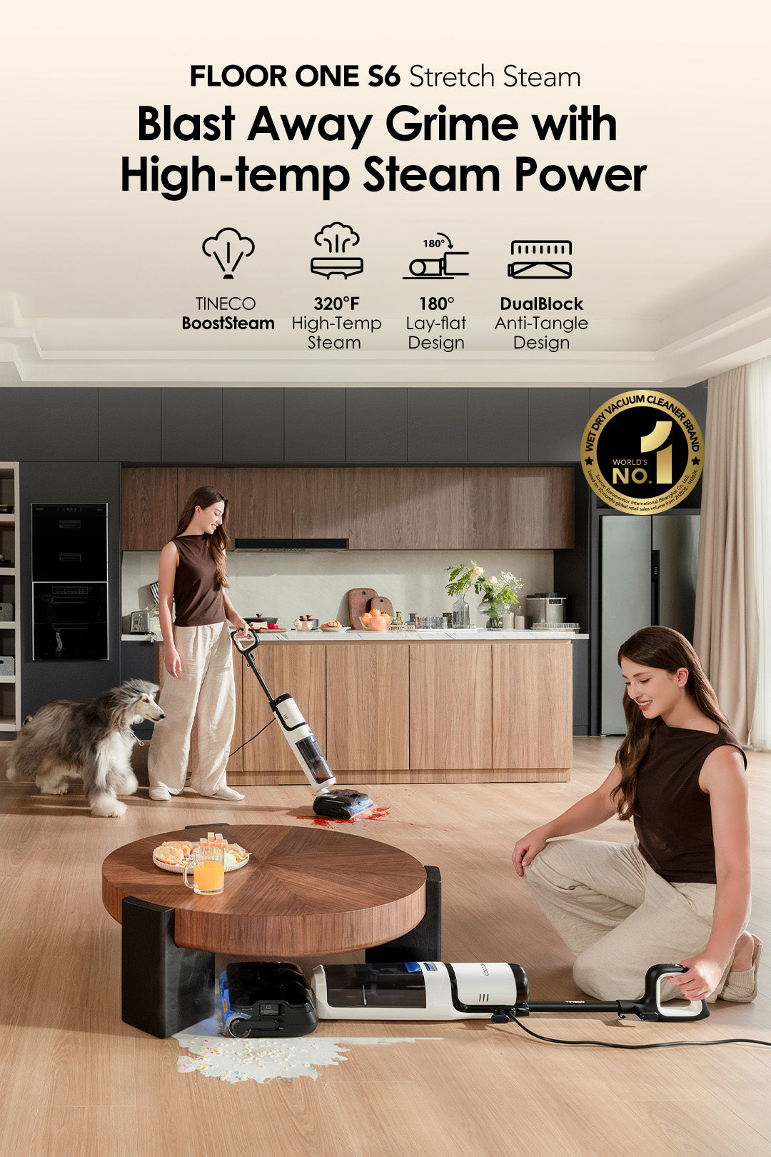 FLOOR ONE S6 Stretch Steam
Slogan: Blast Away Grime with High-temp Steam Power