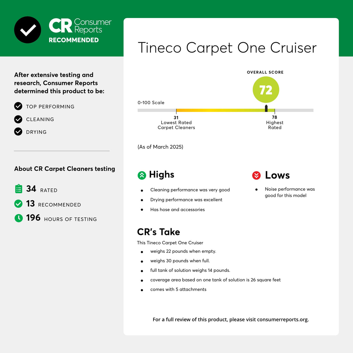 Tineco Carpet One Cruiser Carpet Cleaner