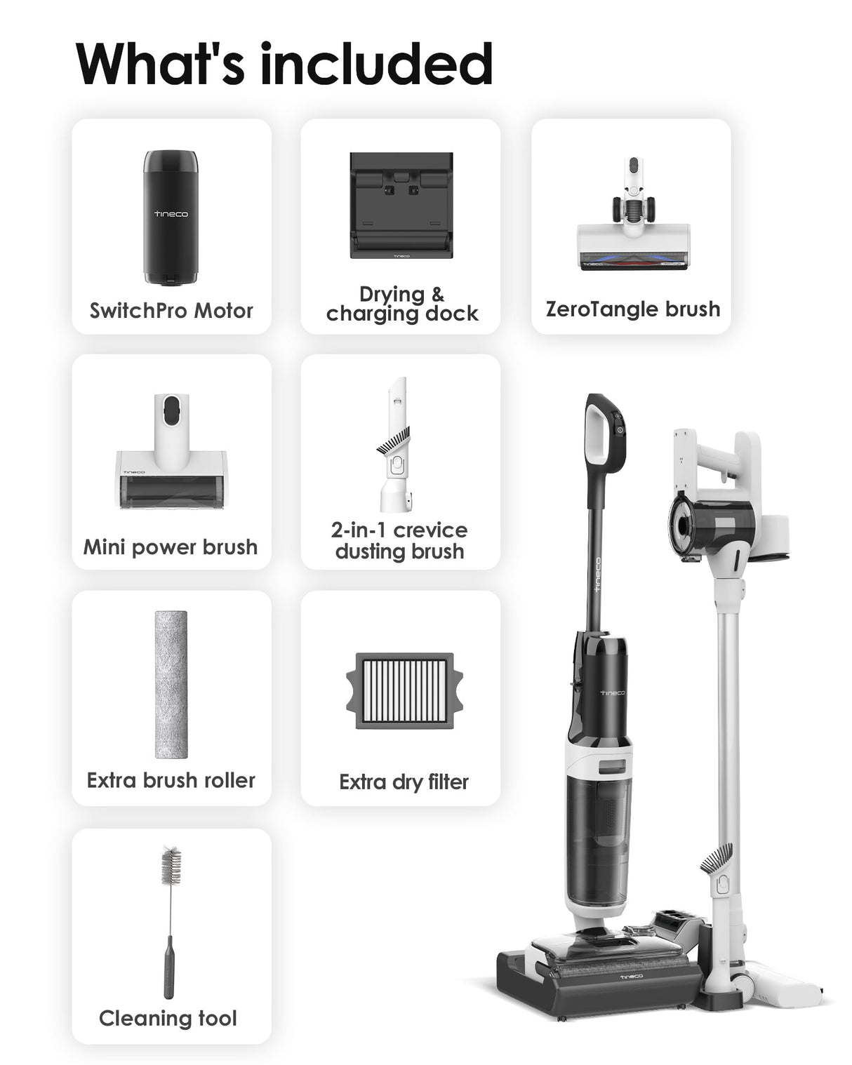 Tineco FLOOR ONE SWITCH S6 Stretch Wet Dry Vacuum Cleaner, best cordless vacuum, best vacuum cleaner, best vacuum for pet hair, handheld vacuum
best cordless vacuum for pet hair