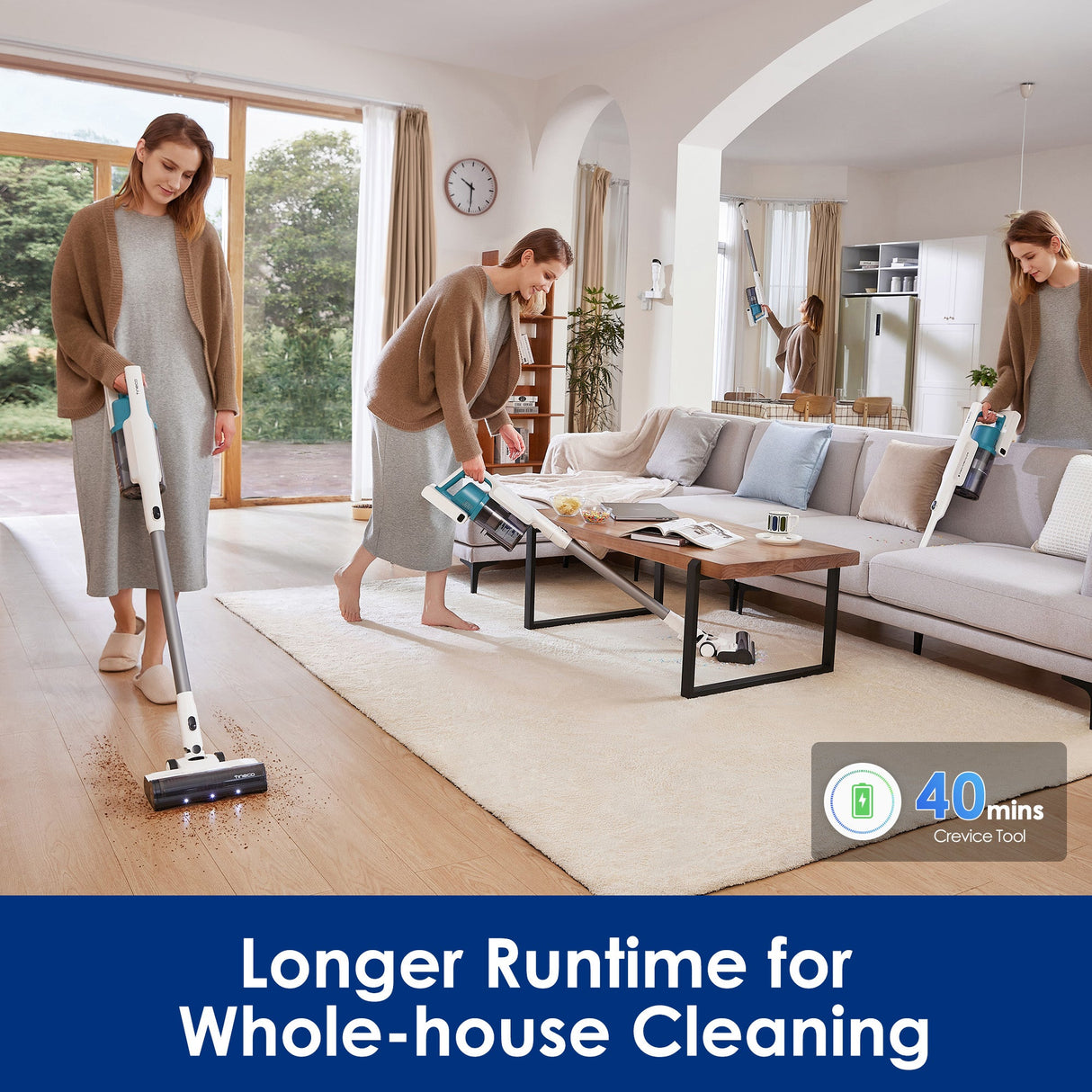 Tineco GO Cordless Stick Vacuum, 40 min Run Time - Teal (GO201), best cordless vacuum, best vacuum cleaner, best vacuum for pet hair, handheld vacuum, best cordless vacuum for pet hair