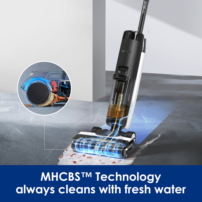 Tineco Floor One S5 Pro 2 Cordless Wet Dry Vacuum Smart Hardwood Floor Cleaner Machine, One-Step Cleaning Mop for Sticky Messes and Pet Hair, LCD