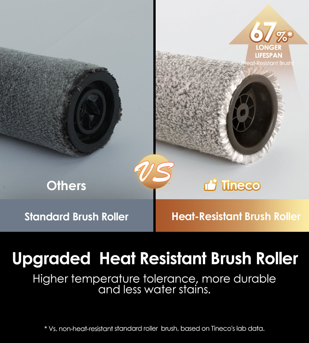 Upgraded  Heat-Resistant Brush Roller
Higher temperature tolerance, more durable and less water stains.